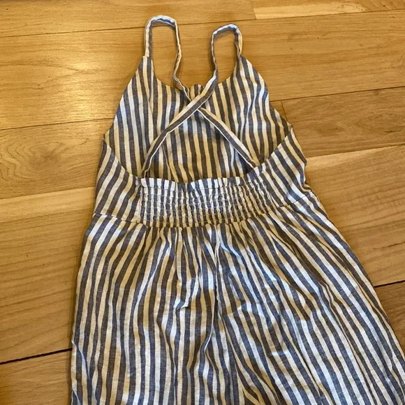 Tea Collection cotton linen striped culotte romper, size 10 - Picture 4 of 8